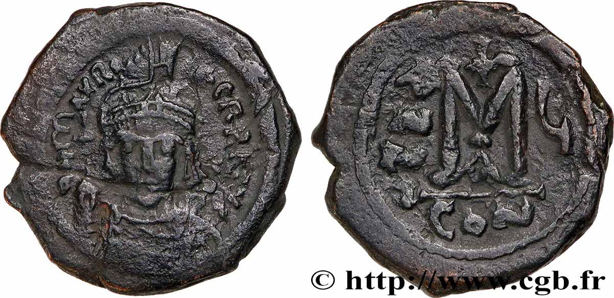 MAURICIUS TIBERIUS Follis VF