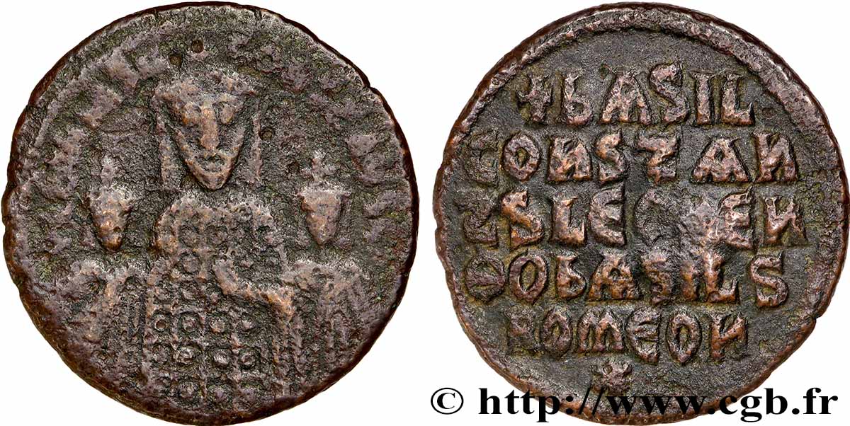 BASILIOS DER MAKEDONER II, CONSTNATINE und LEO VI Follis fSS/SS