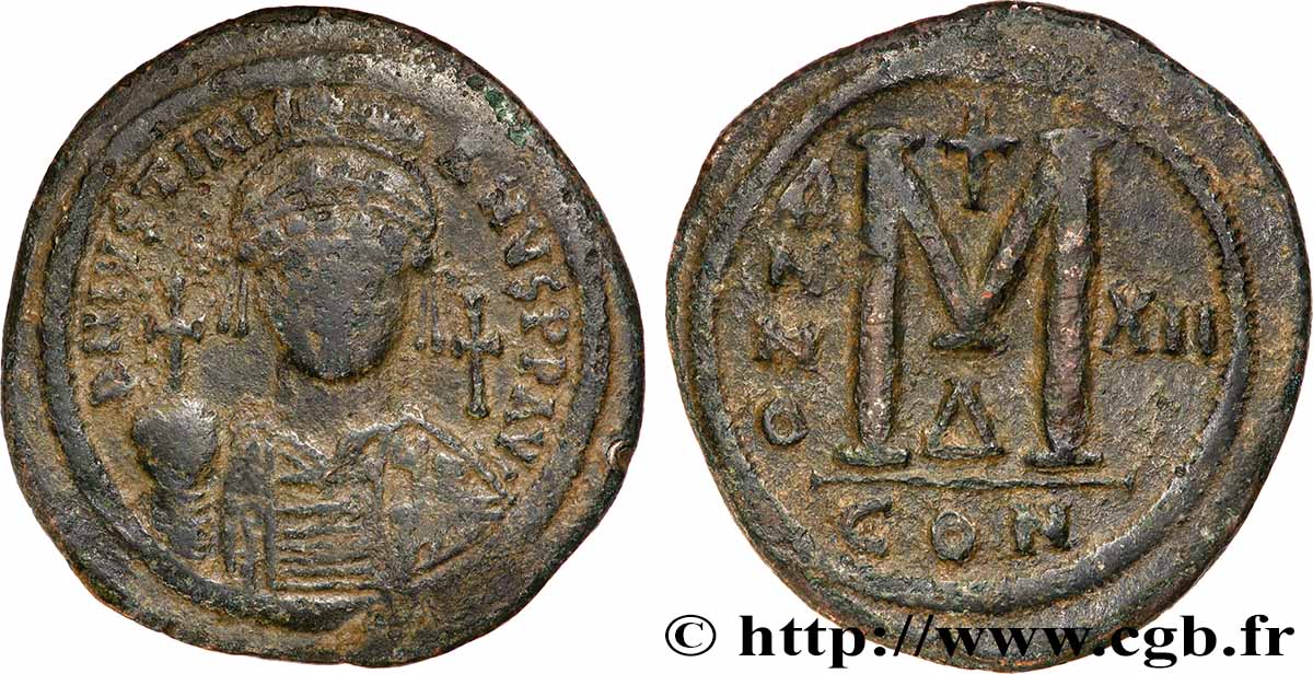JUSTINIAN I Follis VF/XF