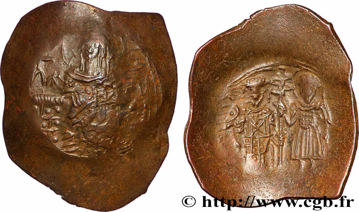 NICAEAN EMPIRE - THEODOROS I LASCARIS Aspron trachy (scyphate) VF