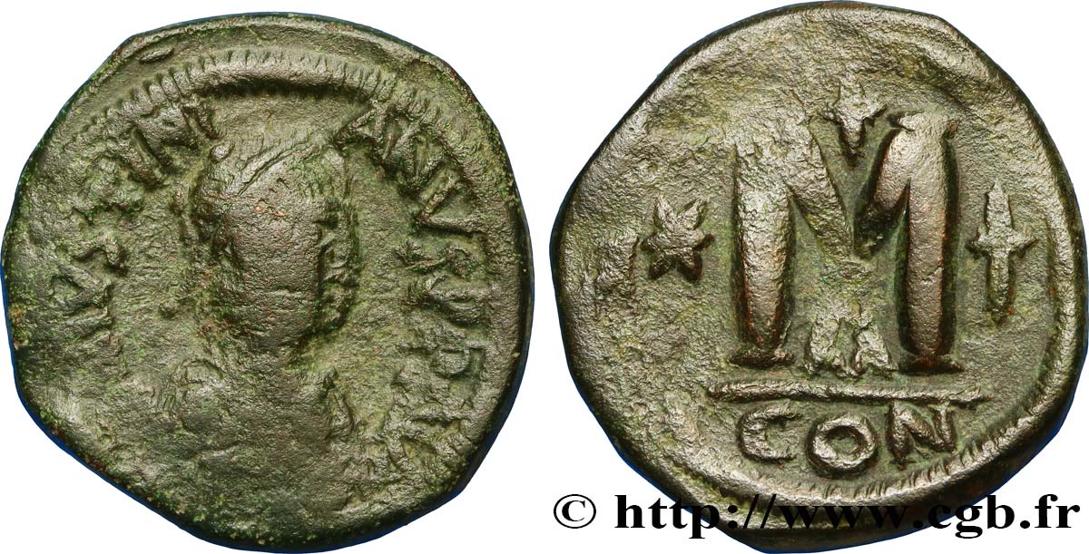 JUSTINIAN I Follis XF