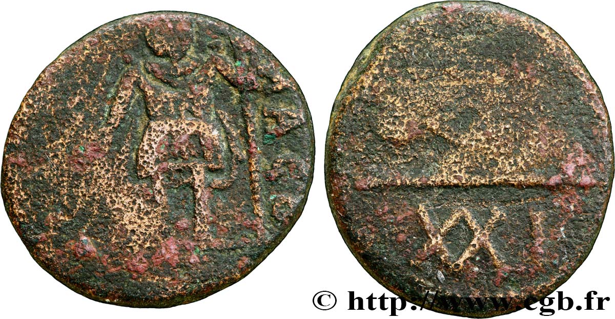 AFRICA - VANDALS - SEMI-AUTONOMOUS CARTHAGINIAN COINAGE Bronze ou 21 nummi, au buste de cheval VF