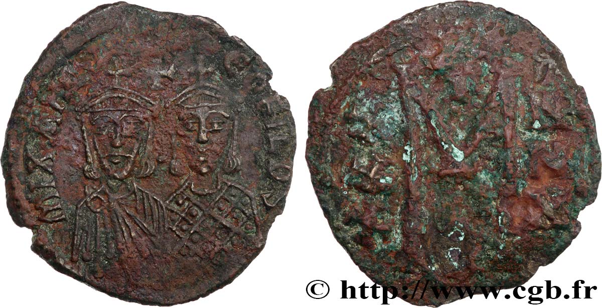 MICHAEL II and THEOPHILUS Follis VF