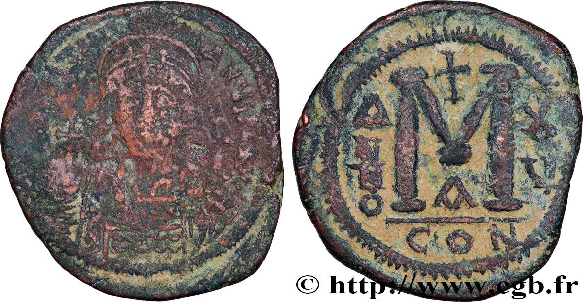 JUSTINIEN Ier Follis TB+/TTB