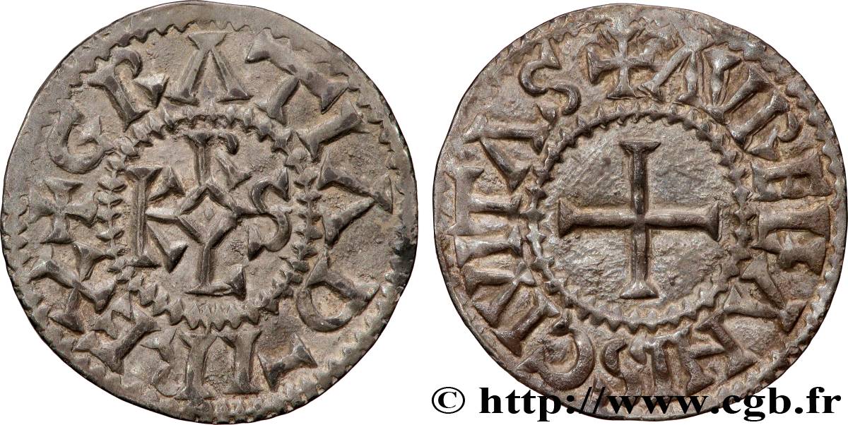 CHARLES II LE CHAUVE Denier SUP