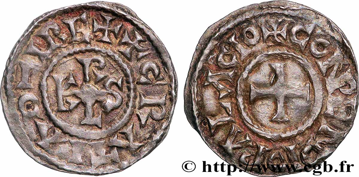 CHARLES II LE CHAUVE Denier TTB