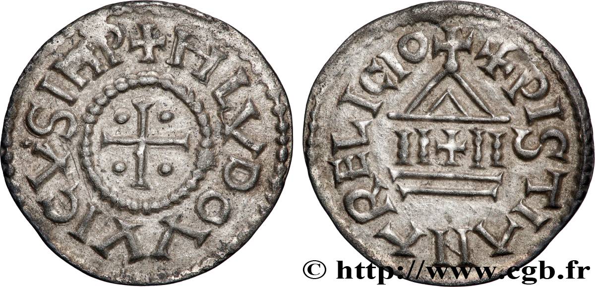 LOUIS Ier LE PIEUX OU LE DÉBONNAIRE Denier à la légende chrétienne TTB+