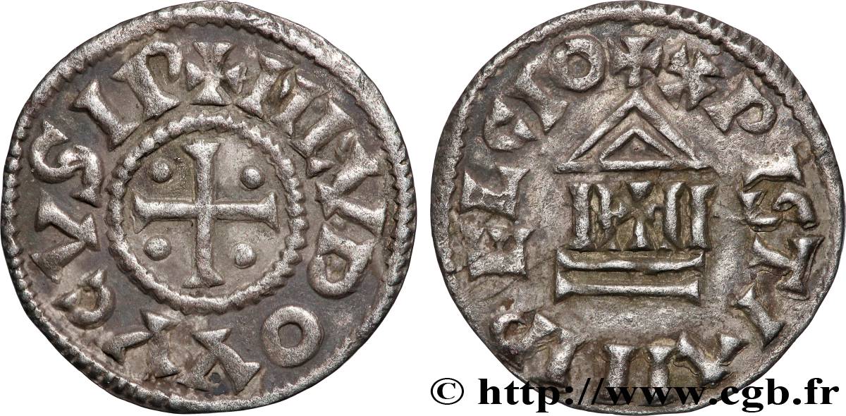 LOUIS THE PIOUS Obole à la légende chrétienne AU