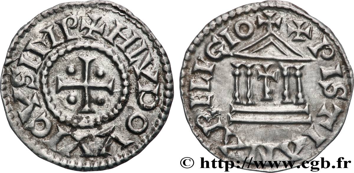LOUIS Ier LE PIEUX OU LE DÉBONNAIRE Denier à la légende chrétienne SUP