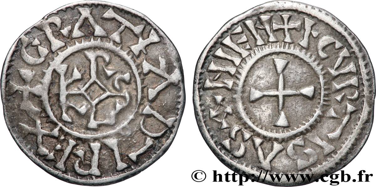 CHARLES II LE CHAUVE Denier TTB