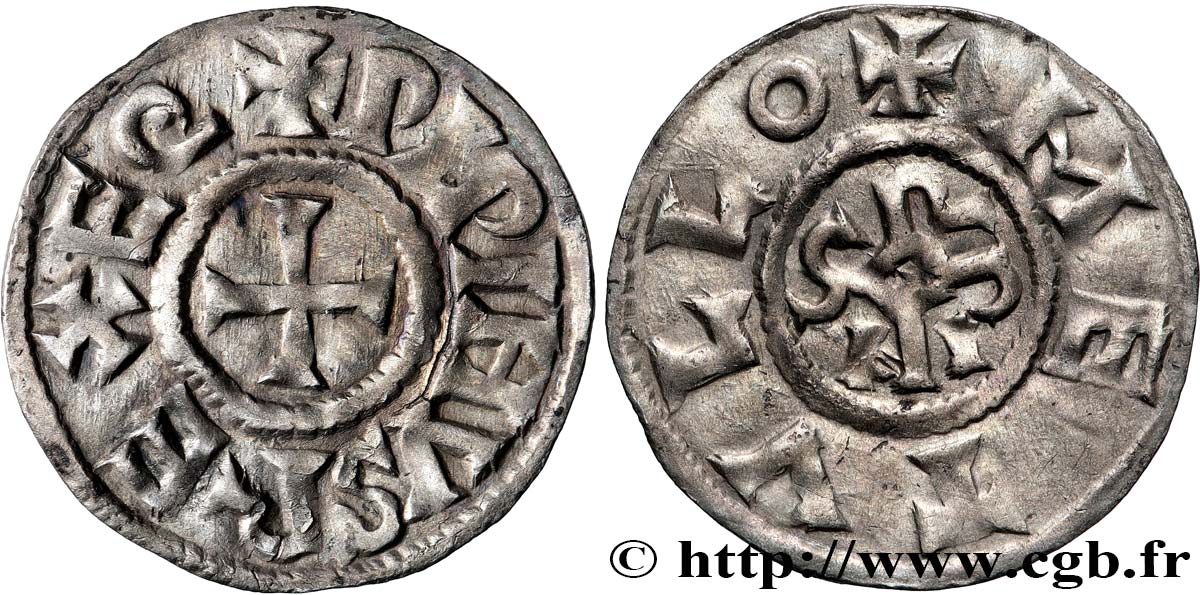 PÉPIN II D AQUITAINE Denier TTB