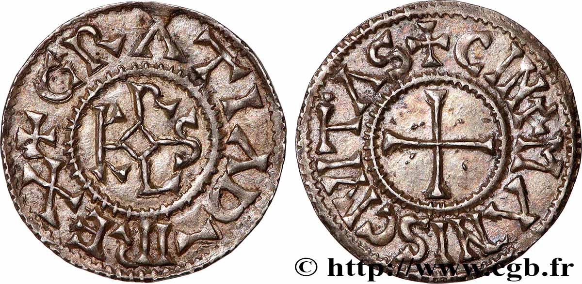 CHARLES THE BALD Denier AU