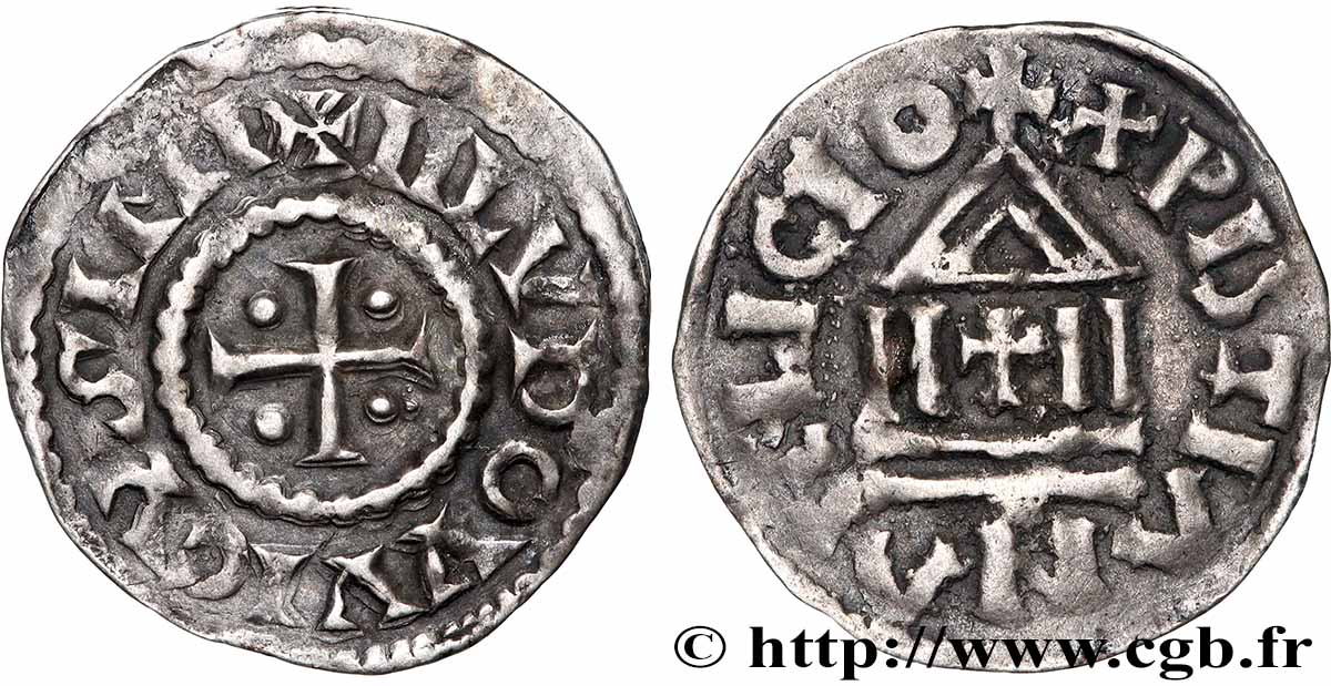 LOUIS THE PIOUS Denier à la légende chrétienne XF