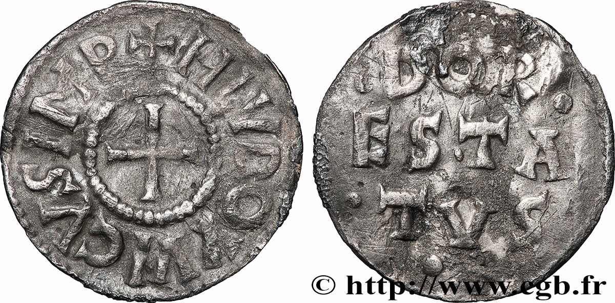 LOUIS THE PIOUS Denier VF