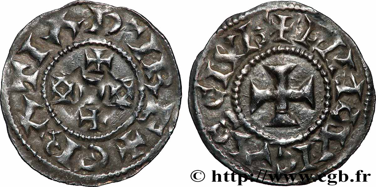 ODO AND COINAGE AT HIS NAME Denier XF