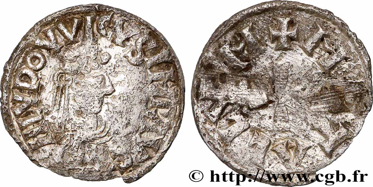 LOUIS THE PIOUS Denier VF