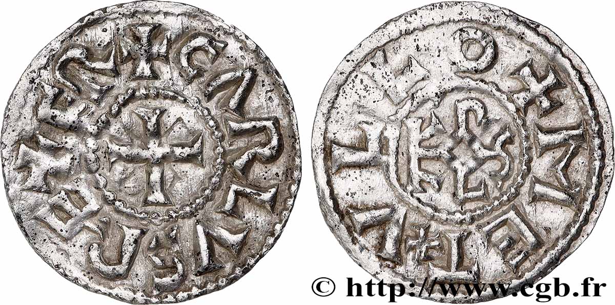 CHARLES II LE CHAUVE Denier TTB+