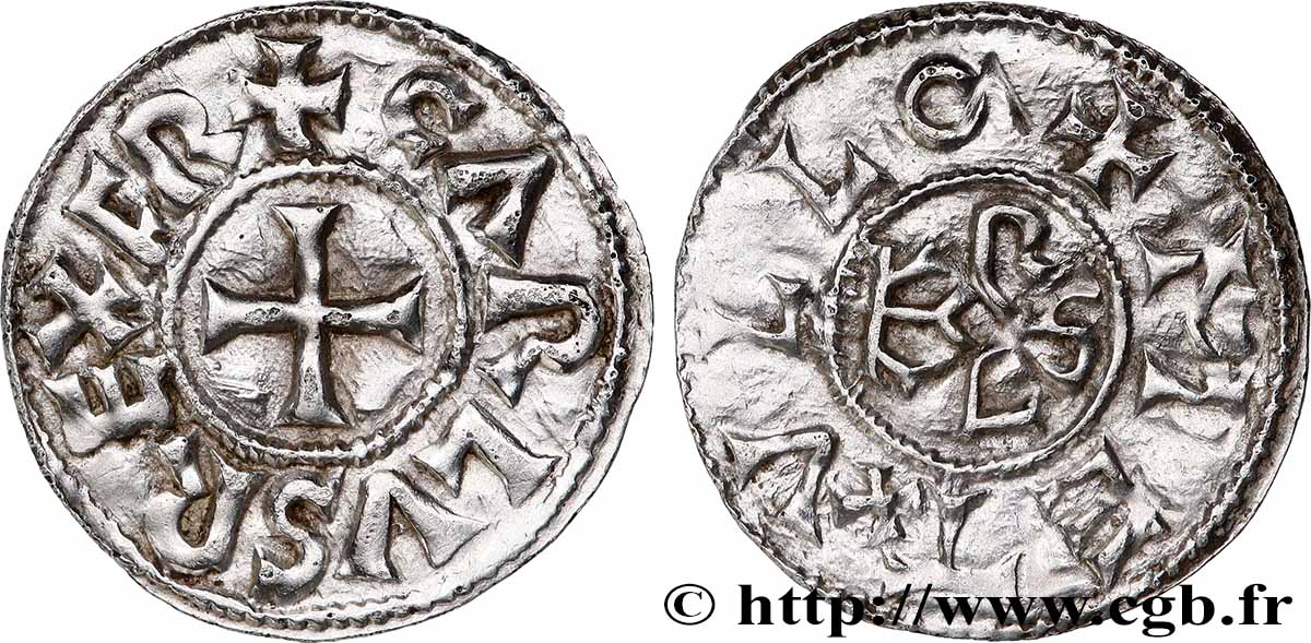 CHARLES II LE CHAUVE Denier TTB+