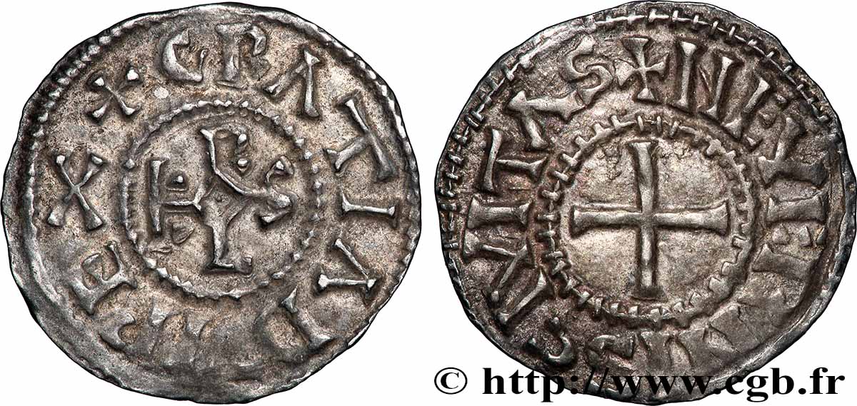 CHARLES THE BALD Denier AU