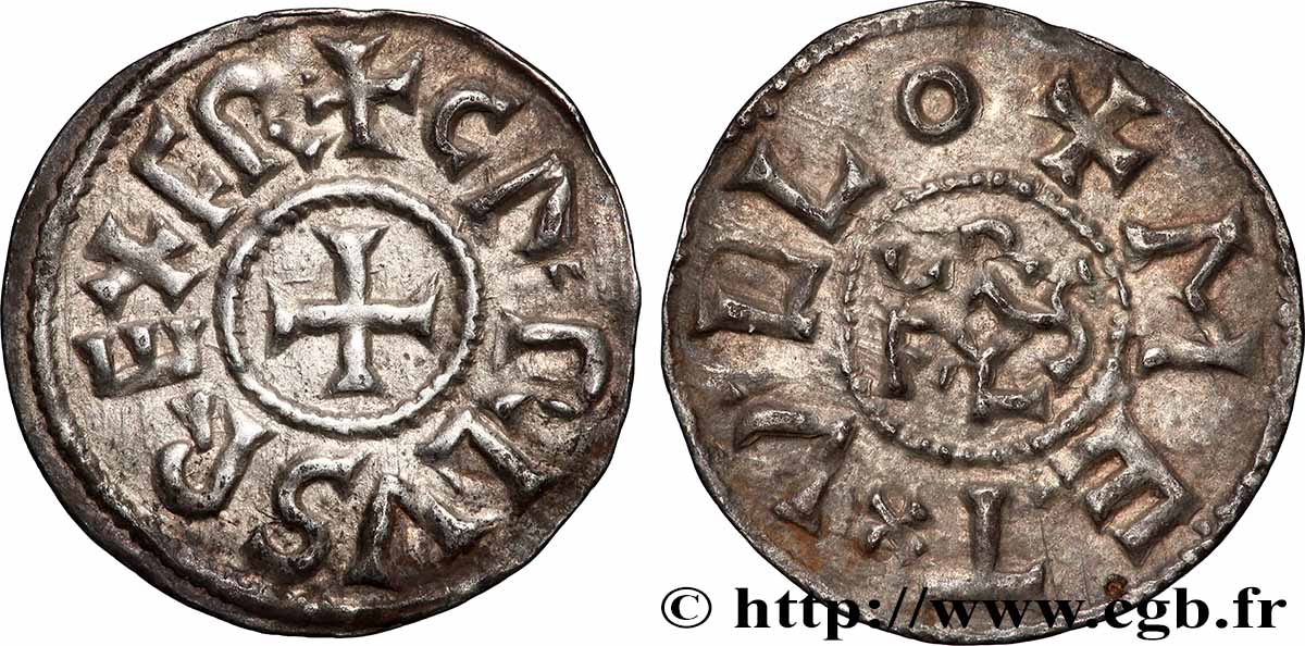 CHARLES II LE CHAUVE / THE BALD Denier AU