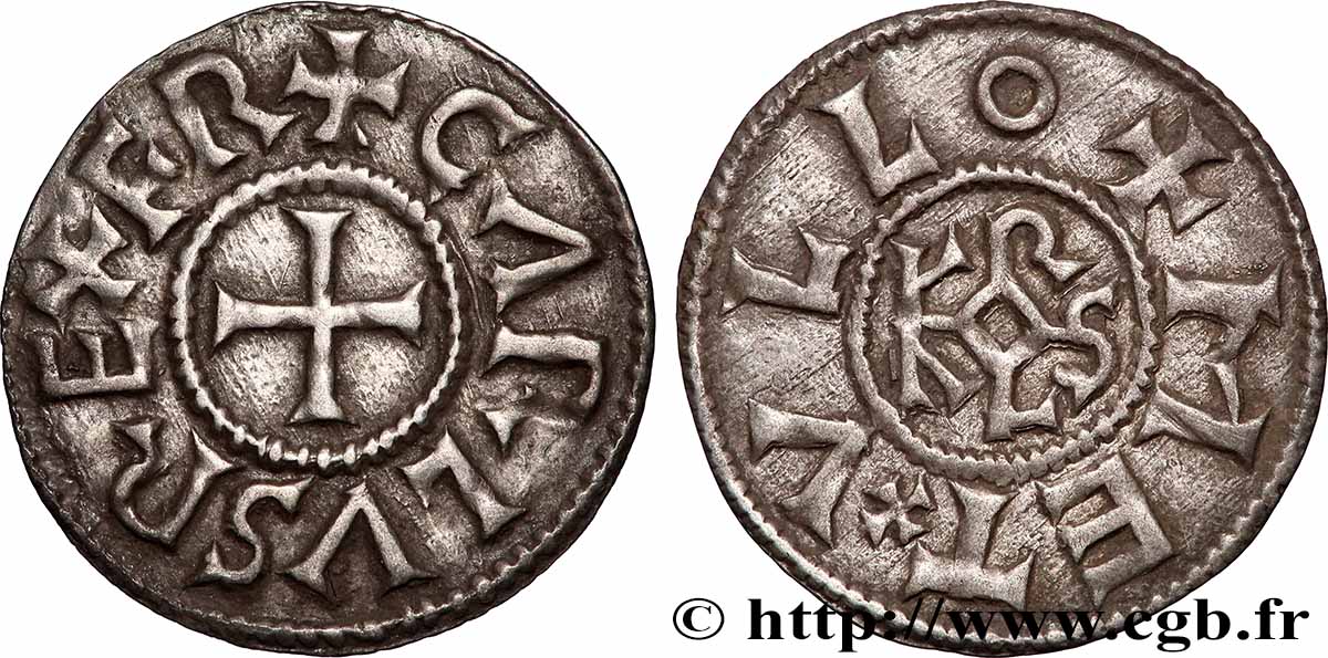 CHARLES II LE CHAUVE / THE BALD Denier AU