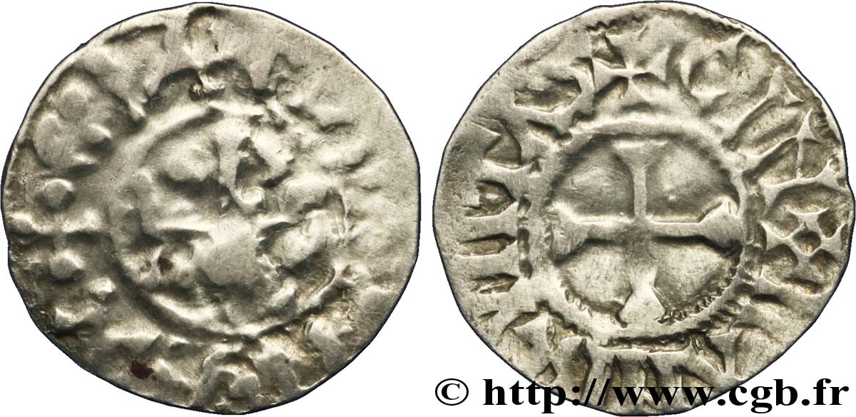 CHARLES THE BALD AND COINAGE IN HIS NAME Denier VF/VF