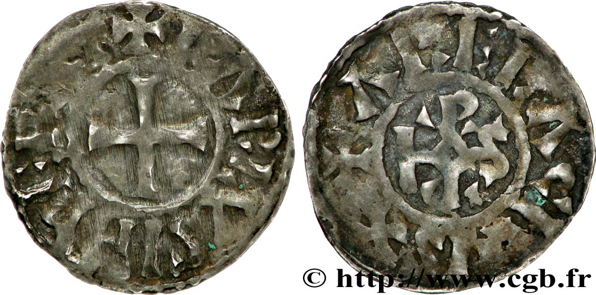 CHARLES THE BALD AND COINAGE IN HIS NAME Denier VF