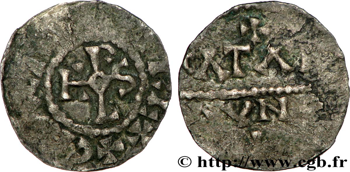 CHARLES THE SIMPLE AND COINAGE IN HIS NAME Obole VF