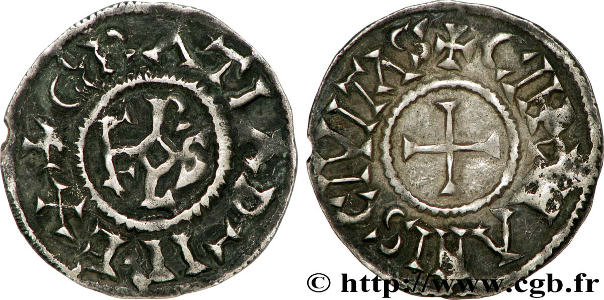 CHARLES THE BALD AND COINAGE IN HIS NAME Denier VF/XF