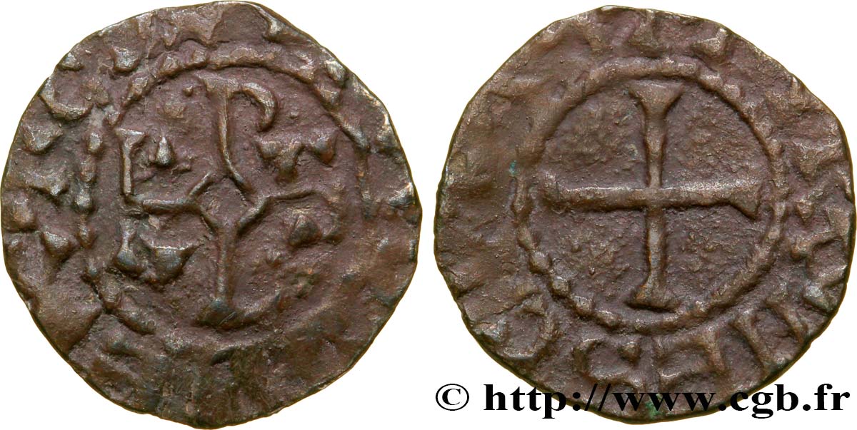 CHARLES THE BALD AND COINAGE AT HIS NAME Obole VF
