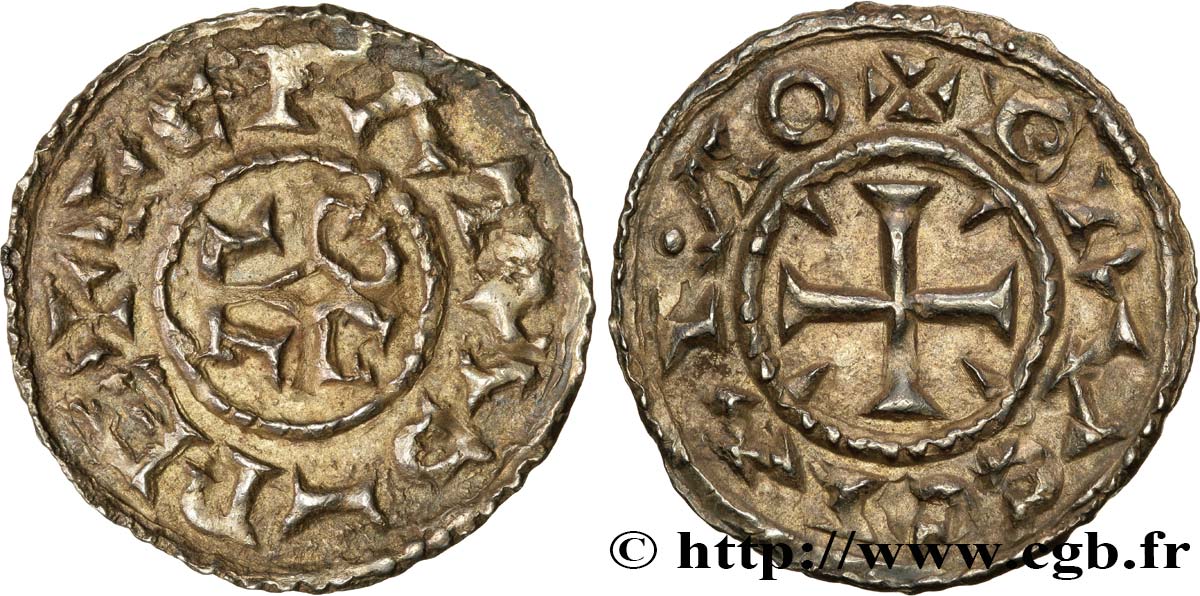 CHARLES THE SIMPLE AND COINAGE AT IS NAME Denier AU