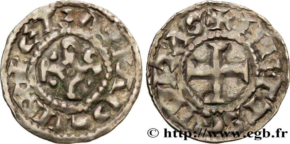 CHARLES THE SIMPLE AND COINAGE IN HIS NAME Denier VF