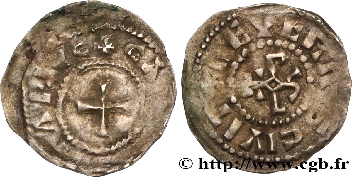 CHARLES THE BALD AND COINAGE AT HIS NAME Obole VF/XF