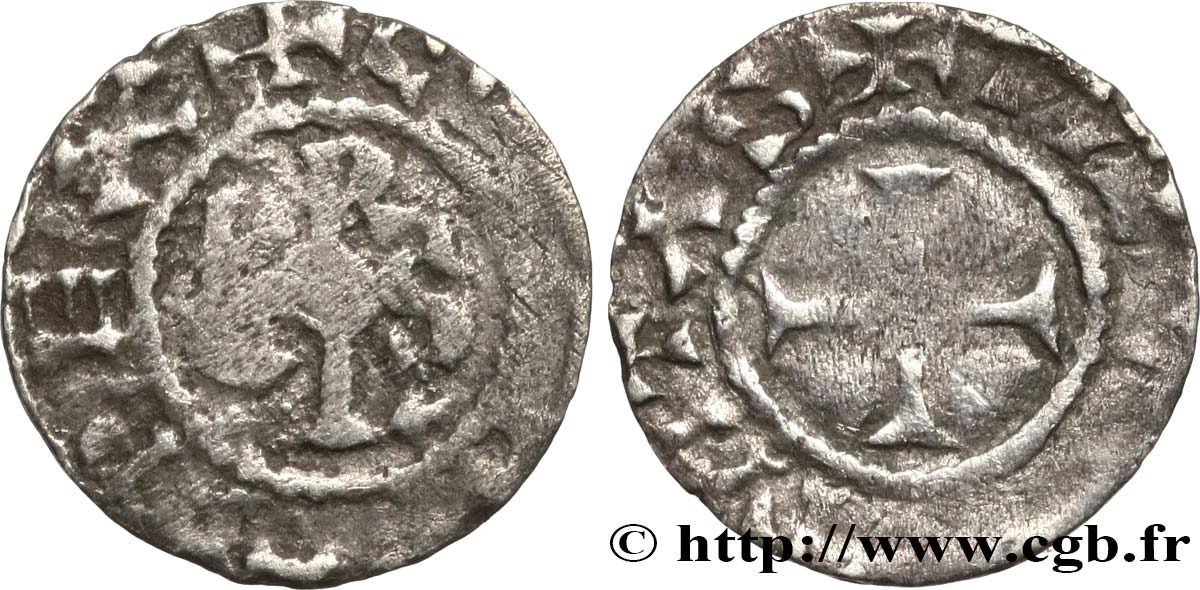 CHARLES THE BALD AND COINAGE IN HIS NAME Obole VF