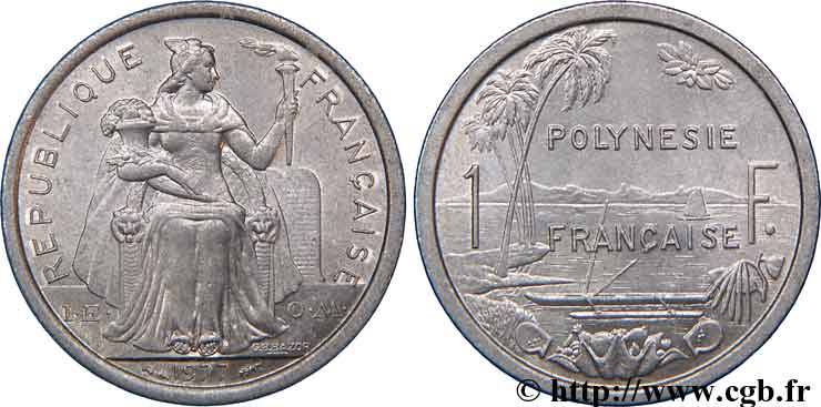 POLYNÉSIE FRANÇAISE 1 franc 1977 Paris SUP 