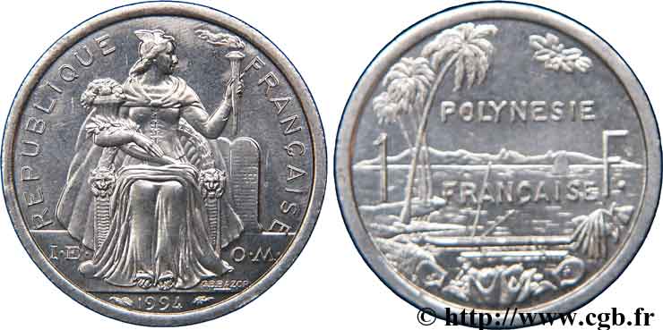 POLYNÉSIE FRANÇAISE 1 Franc I.E.O.M.  1994 Paris SUP 