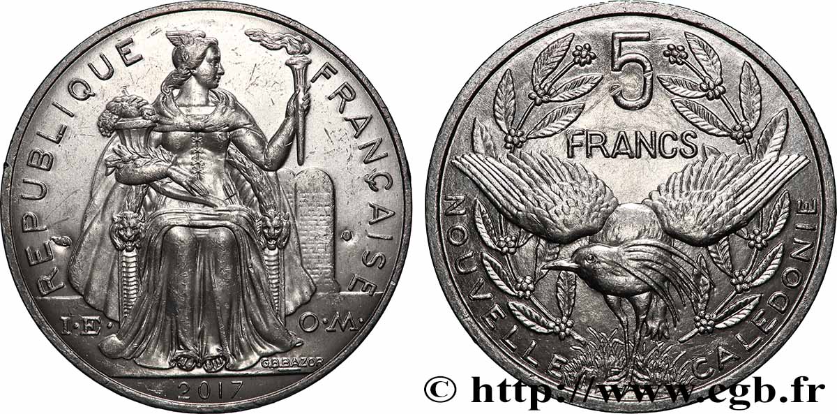 NUOVA CALEDONIA 5 Francs I.E.O.M. 2017 Paris SPL