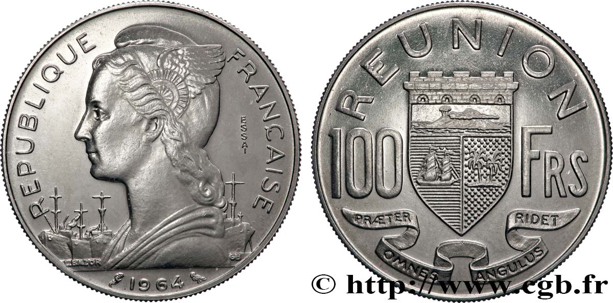 REUNION INSEL 100 Francs Essai 1964 Paris fST