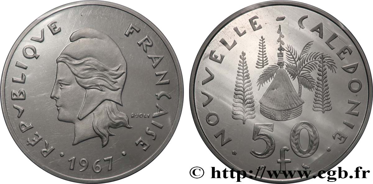 NEUKALEDONIEN Piéfort 50 Francs Pacifique 1967 Paris ST