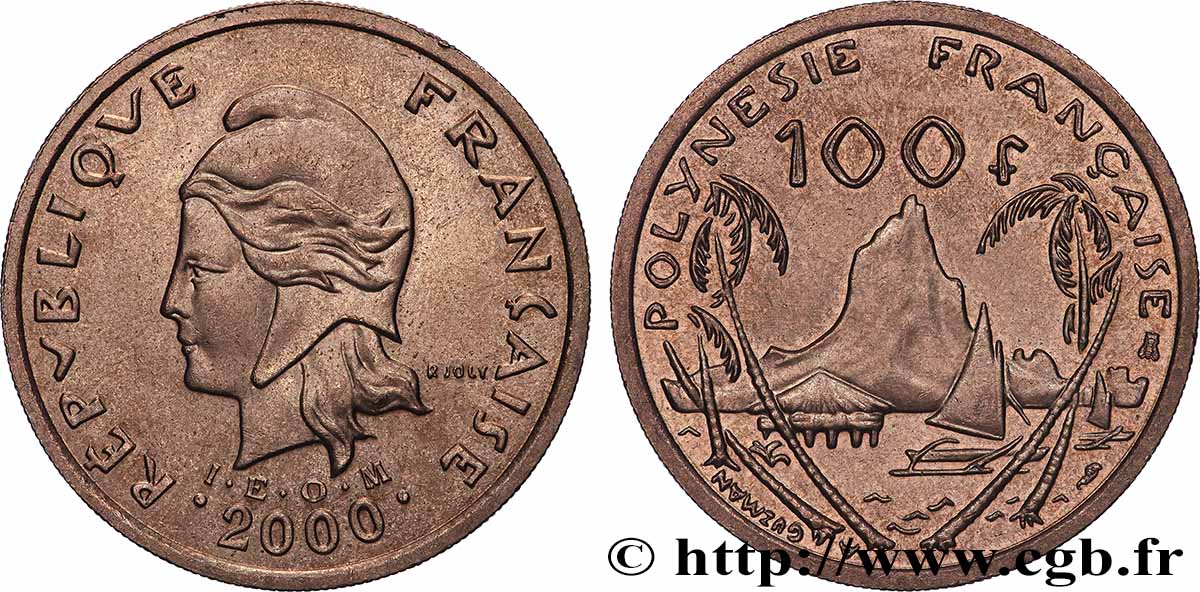FRANZÖSISCHE-POLYNESIEN 100 Francs I.E.O.M. 2000 Paris VZ