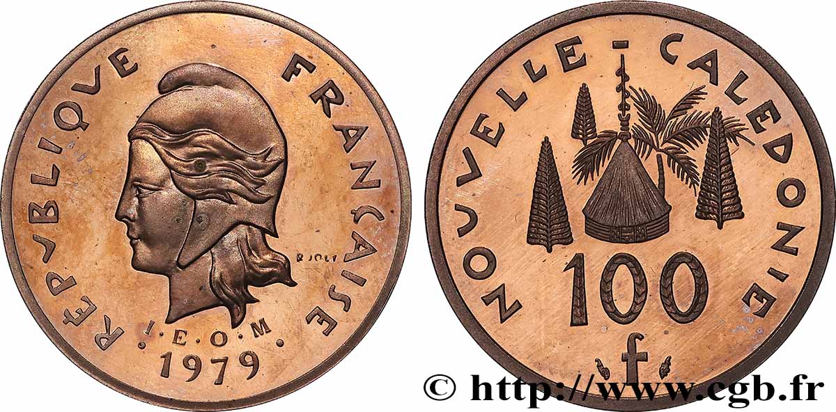 NEW CALEDONIA Piéfort 100 Francs IEOM 1979 Pessac AU