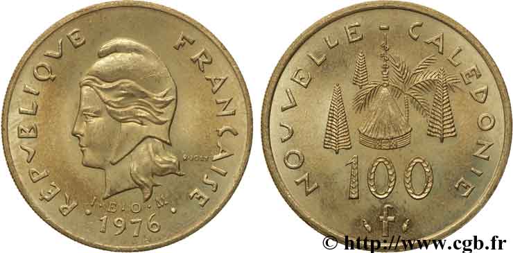 NEW CALEDONIA 100 Francs IEOM 1976 Paris AU 