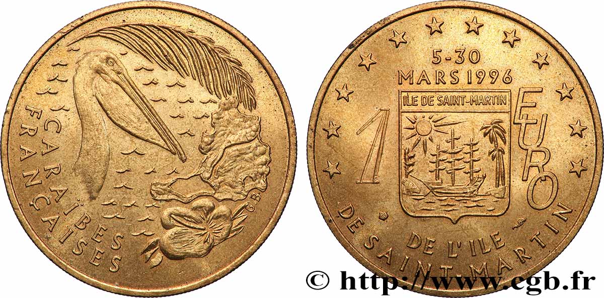 ÎLE DE SAINT-MARTIN 1 Euro 2005 Paris SPL