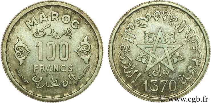 MAROC - PROTECTORAT FRANÇAIS 100 Francs ESSAI 1951 Paris SPL 