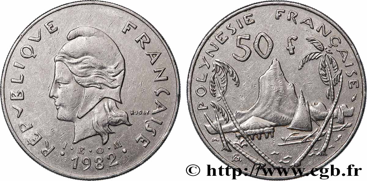 POLYNÉSIE FRANÇAISE 50 Francs I.E.O.M. 1982 Paris TTB+