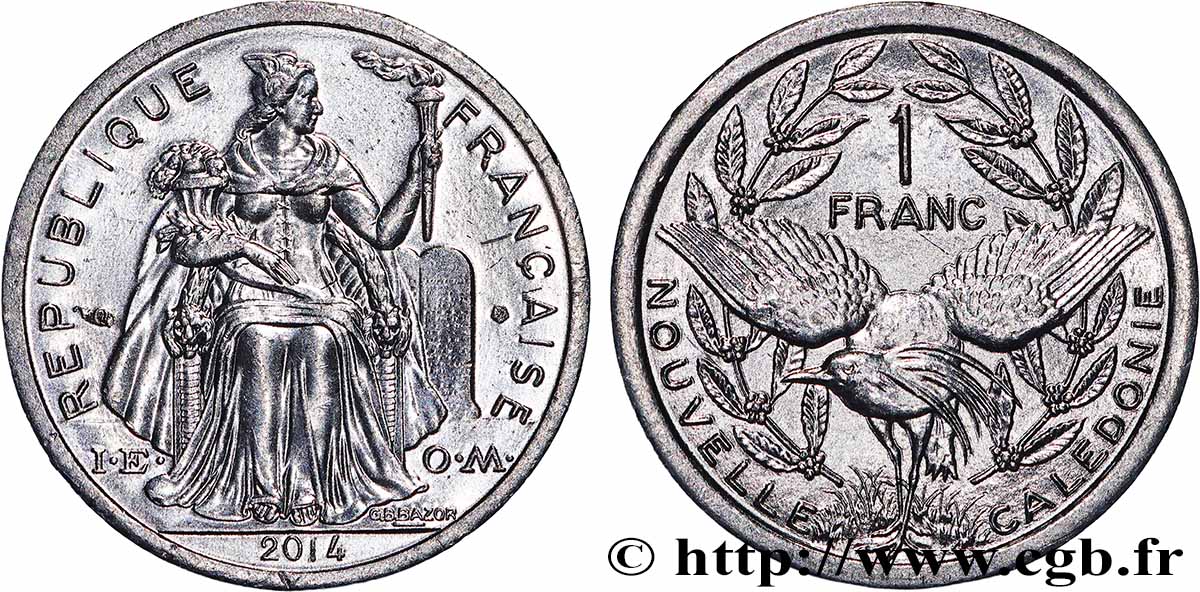 NEUKALEDONIEN 1 Franc I.E.O.M. 2014 Paris fST