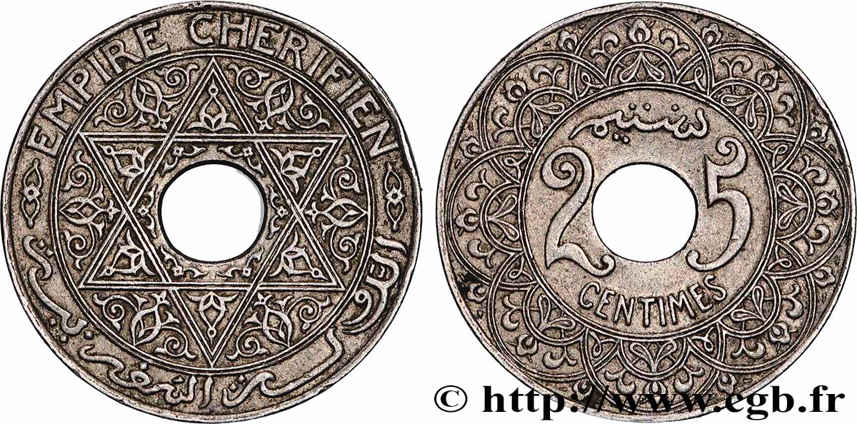MAROKKO 25 Centimes Empire Chérifien N.D. Paris fVZ
