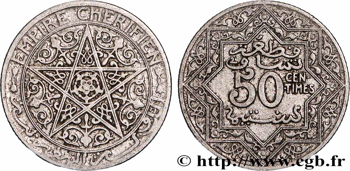 MAROKKO 50 Centimes Empire Chérifien N.D. Paris SS
