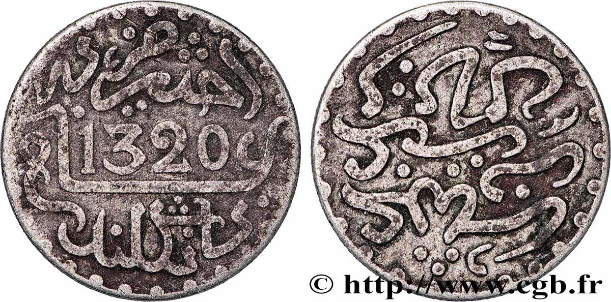 MAROKKO 1 Dirham Abdul Aziz I an 1320 1903 Londres SS