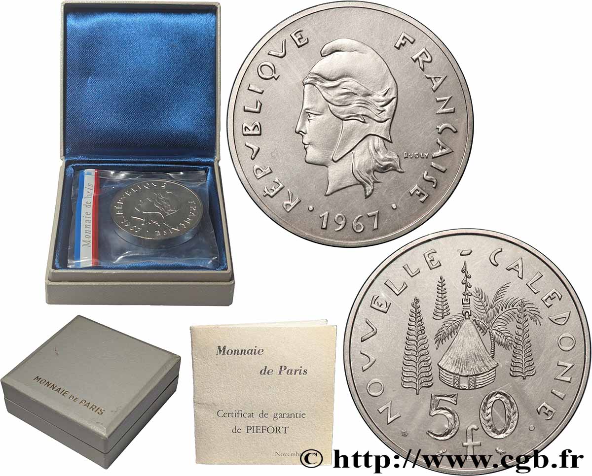 NEW CALEDONIA Piéfort 50 Francs Pacifique 1967 Paris MS